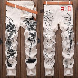 Fashion Men Skinny Jeans Floral Pant Casual Pant Slim Fit Stretch Denim Men Casual Jeans for Mens Pants Hip-hop Trousers Clothing