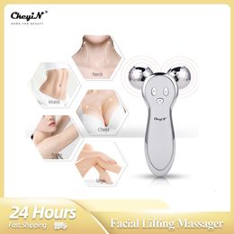 Face Massager CkeyiN 3D Massage Roller V Line Microcurrent Lifting Firming Anti Ageing Rejuvenation Skin Care Tightening 230303