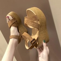 Sandals 2023 Summer Outdoor Fashion Brand Peep Toe Platform Slippers High Quality Women Wedges Heels Ladies Leisure Shoes