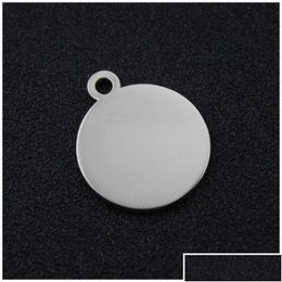 Charms 16Mm Stainless Steel Stam Ag Charm For Jewellery Metal Blanks Round Dog Tags Personalised Wholesale 200Pcs 316 T2 Drop Delivery Dhhdz