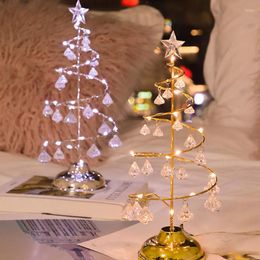 Christmas Decorations LED Holiday Crystal Tree Light Battery Operated Table Window Decoration Home Office S7 #5