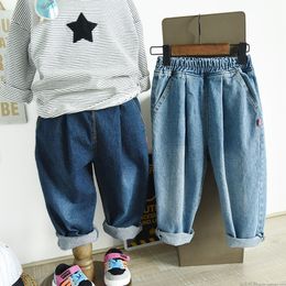 Jeans Spring Children Loose Cotton Jeans Boys And Girls Pants Trousers Can Open The Crotch Autumn Children Clothing 230306