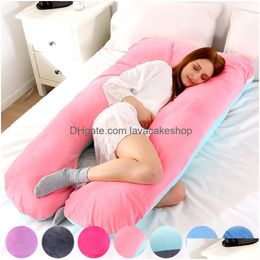 Pillow 116X65Cm Case Gravida U Type Lumbar Pillowcase Mti Function Side Protect Cushion Er For Pregnancy Women Lj200826 Drop Deliver Otsdy