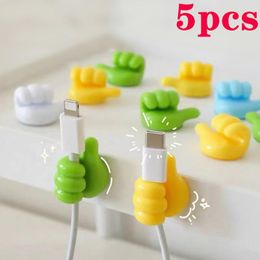 Hooks Silicone Thumb Cable Organiser Clip Holder USB Data Winder Flexible Management Cord For Earphone Car Wire Holde