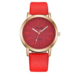 HBP Classic Quartz Watch Ultra-fingro Dial Dial Red Leather Straps Relógios