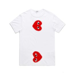 Cdg Big Heart Play T-shirt Men's Designer Tee Men's T-shirts Women's White Size