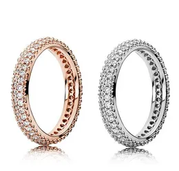 Fashion 100% 925 Sterling Silver RINGS With Cubic Zircon Ring for Valentines Day Rose Gold Wedding Ring Women