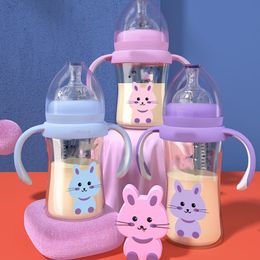 Baby Bottle s Cartoon Water For Kids Feeding born Milk Bottle Accessories Hand Shank 230303