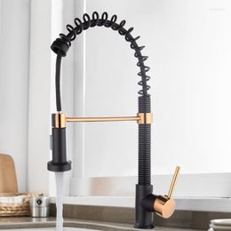 Kitchen Faucets And Cold Water Sink Faucet Pull Down Black Gold Spring 2 Functions