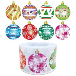 Gift Wrap 500pcs Christmas Balls Sticker 8 Designs Merry Decorative Box Label Wall Stickers Package Party Decor