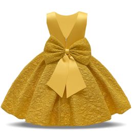 Girl's Dresses Kids Clothes Children Girls Princess Dress Beads Bow Baby Girls Christmas Party Dress Floral Ceremony Girls Costume Ball Gown 230303