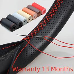 Steering Wheel Covers Universal Leather Car Stitch On Wrap Cover DIY Sewing Breathable And Anti Slip