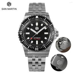 Wristwatches San Martin Men 41mm Diving Watch Miyota 8215 Movement Mechanical Military Style Wristwatch 20 Bar BGW-9 Luminous Relojes