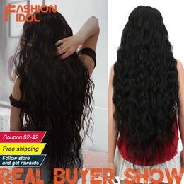 Synthetic Wigs Lace Wig Synthetic Loose Wave Hair Black 38 Inch Ombre Blonde Deep Super Long Wavy s for Women 230227