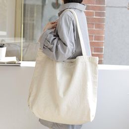 Evening Bags Quality Canvas Handbag Foldable High Capacity Women's Handbags Shoulder Eco Reusable Shopping Ladies Travel Tote Bag