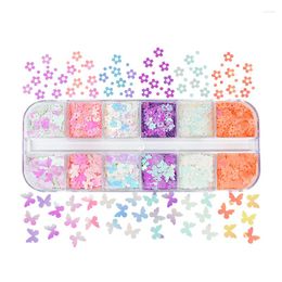 Nail Art Decorations 12 Grids/Box Mermaid Butterfly Plum Blossom Sequins DIY Designer Fashion Design Jewellery Patch