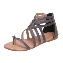 Damen Sandalen Sommer Cross Strap Sandla Flats Schuhe Europäischen Rom Stil Alias für Damen Y200405