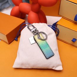 Portachiavi Designer Key Buckle New Fashion Keychain Handmade Brand Leather Key Buckle 4 stile con scatola