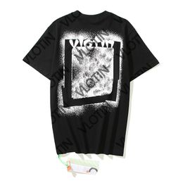 Summer Fashion Brand Offs Mens tops t Shirts Ow Religious Oil Painting Direct Spray Arrow Tshirts Hip Hop Short Sleeve Loose Men Tops Tees