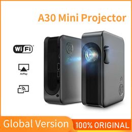 Projectors Mini Projector A30 Smart TV Portable Home Theater Sync Phone Beamer LED Projectors Support 1080 for Home Office R230306