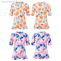 One-Pieces Summer One Pieces Baby Girl Swimsuit Print Sport Pool Kids Bathing Clothes Outdoor Children Swimwear Sport Toddler Beach Wear W0310