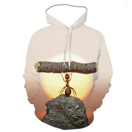 Men's Hoodies Ant Patterned Hoodie Animal-print 3D For Fall 2023 Fashion Brand Tracksuit Street Coats