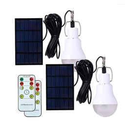 Solar Light Outdoor Energy-saving Bulb Rechargeable Remote Control Night Lights For Camping Fishing Courtyard Emergency