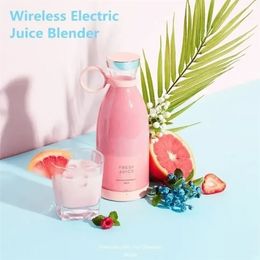 Viagem Blender Portable 350ml Mixeur Wireless Recarregável Mini Juicer USB Copo Misturador de frutas Botão FY4161 J0306