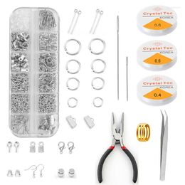 Keychains L5YA 1 Set Jewellery Making Supplies Kit With Crimp Beads Screw Eye Pins Earring Hooks Ribbon Ends Lobster Clasps Clamp Crimps