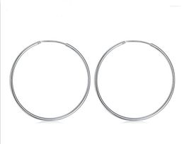 Hoop Earrings 50and60MM Smooth Large Ersonality Super Big Circles For Women Fashion 925 Silver Jewelry Bijoux Trendy Statement#8