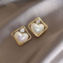 Stud Earrings 2023 Fashion Women Statement Jewellery Accessories Girl Gift Elegant Cute Geometric Zircon Pearl For