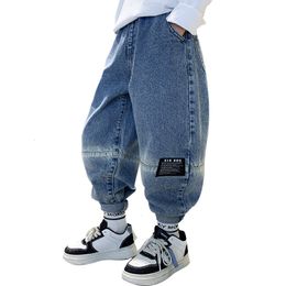 Jeans High Quality Teenage Boy Fashion Harem Jeans Pants Loose Style Kids Casual Pencel Jeans Elegant Baby Child Denim Trousers 5-14Y 230306