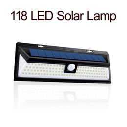 118LED 3 Mode Waterproof LEDs Solar Wall Light Outdoor Garden Light PIR Motion Sensor Emergency Security Wall Solar Powered Lamp crestech168