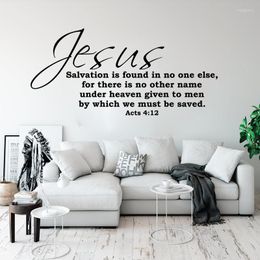Wall Stickers Christian Bible Verse Acts 4:12 Decal Living Room Bedroom Jesus Salvation Is Found No One Else Sticker Religion