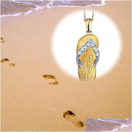 Charms Footprint Originality Necklace Pendant Slipper Women Men Rhinestone Pendants Gold Plated Sier Plating Jewellery Accessories 2Xq Dhjq4