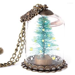 Pendant Necklaces 1pc Necklace Xmas Tree Handmade Luminous Plant Decor Clavicle Jewellery Accessories Party Dress Up