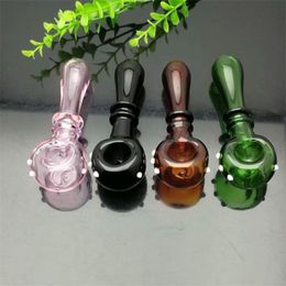 Smoking Pipes Coloured 2-wheel concave glass pipe Glass