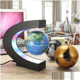 Other Office School Supplies Led Light Magnetic Levitation Floating Globe World Map C Shape Teach Gift Teaching Equipment Home Des Dh9Ra