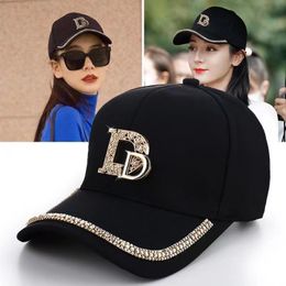 2023 New Metal Letter M Women caps Baseball Cap Breathable Mesh Outdoor Adjustable Embroidered Rhinestone D Mark Hats Summer Sunhat Y0726