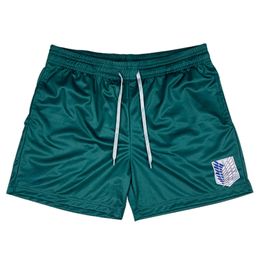 Men's Shorts Anime Attack On Titan Gym Shorts Men Quick Dry Sport Running Shorts Fitness Compression Basketball Jogging Workout Shorts 230306