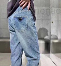 Men's Jeans Designer Mens Denim Embroidery Pants Fashion Inverted Triangle Trouser Hip Hop Distressed Zipper trousers US Size 30 32 34 36 EQIG