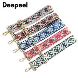 Bag Parts Accessories Deepeel 5cm Wide Women's Bag Shoulder Strap 80-130cm Adjustable Embroidered Accessories Replacement Crossbody Belt for Bags 230306