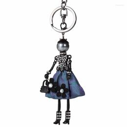 Клавные брелоки Hocole милая хрустальная кукла платье платье -платье для ключей цветов