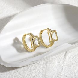 Hoop Earrings Lifefontier Exquisite Gold Colour Zircon Small For Women Girls Luxury Rhinestone Geometric Earring Party Jewellery