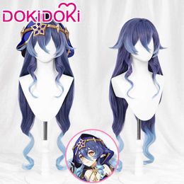 Anime Costumes IN STOCK Layla Wig Game Genshin Impact Sumeru Cosplay Wig DokiDoki Layla Cosplay Genshin Impact Sumeru Cute Blue Wig Z0301