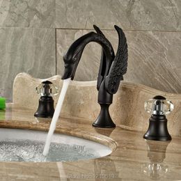 Bathroom Sink Faucets Uythner Ly Euro Style Swan Basin Faucet Mixer Tap Dual Handles Oil-rubbed Bronze Vessel