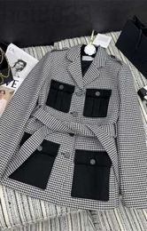 Women's Jackets Designer New Brand Jacket Ootd Fashion Top-grade Autumn Winter Houndstooth Tweed Coat Overcoat Leisure Women Spring Coats 1M58