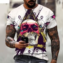 Men's T Shirts Summer 3d Men's High Street Print Horror Series Tough Guy Short-sleeved Skull Theme Casual T-shirt Fashion Party Outdoor