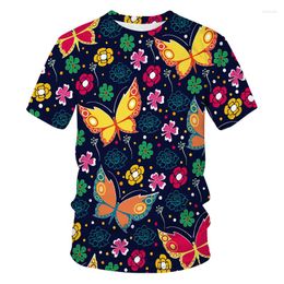 Men's T Shirts Four Seasons 3d Cute Cartoon Butterfly T-shirt Men And Women Funny Print Short Sleeve Street Fashion Comfortable Light
