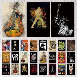 Metal Tin Sign Retro Music Rock Band Roll Signs Vintage Music Poster Wall Art Decor For Music Cafe Pub Club Bar Iron Plaque 30X20cm W03